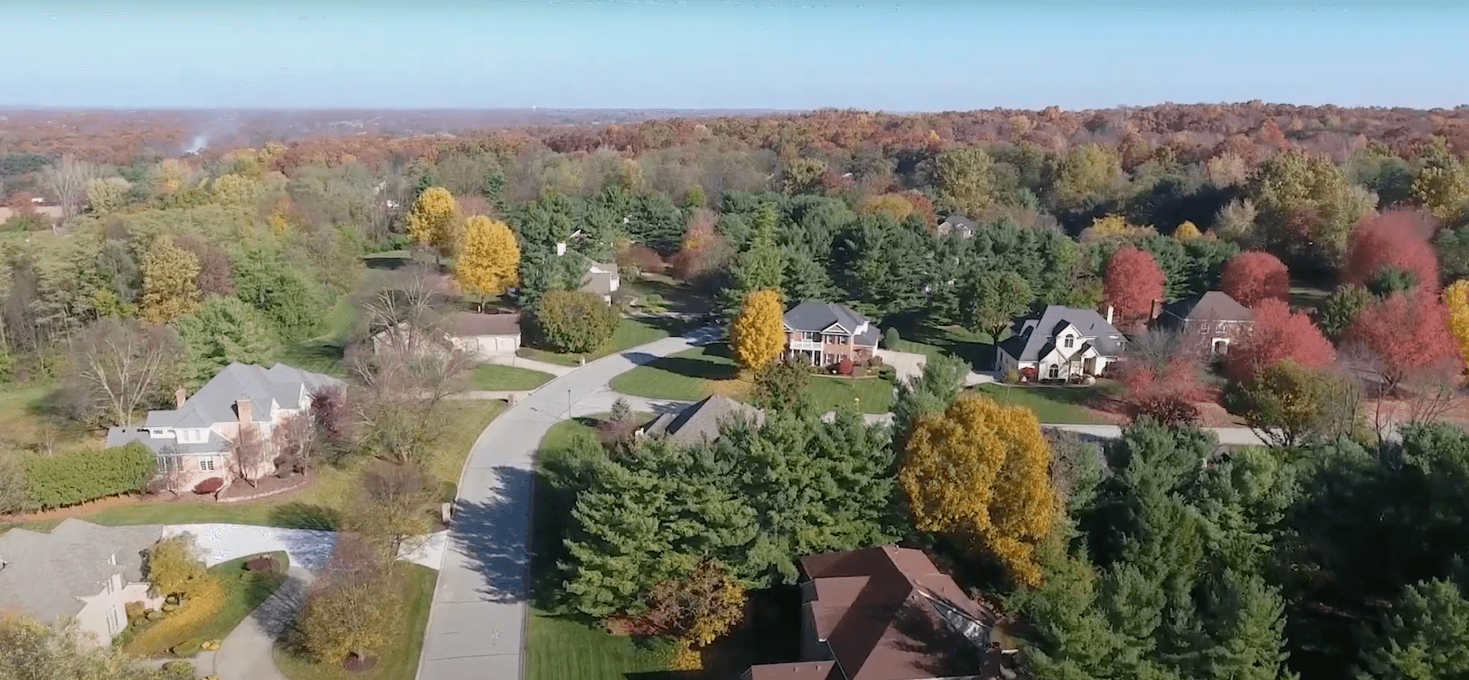 Ashford Hills neighborhood with beautiful autumn foliage